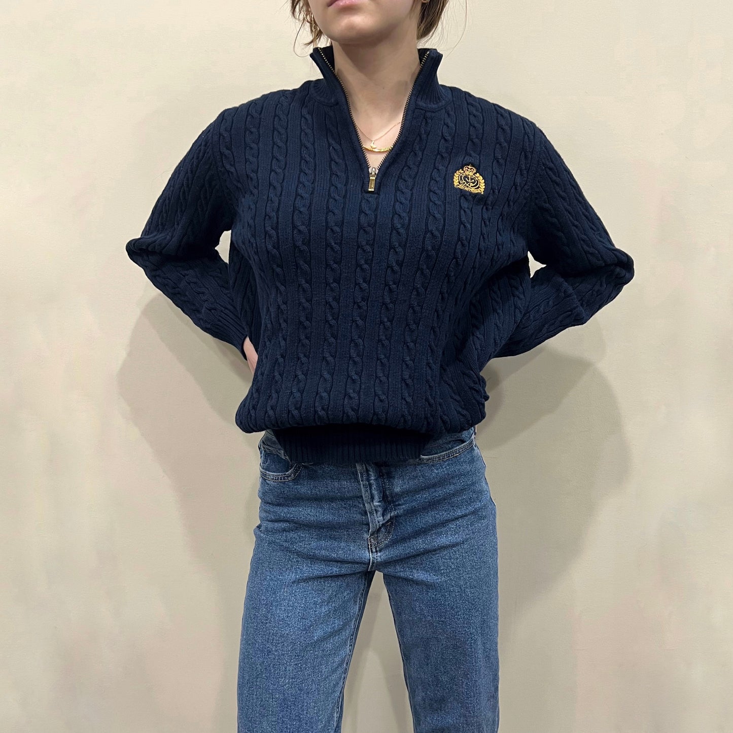 Vintage Ralph Lauren Navy Blue Quarter Zip Pullover