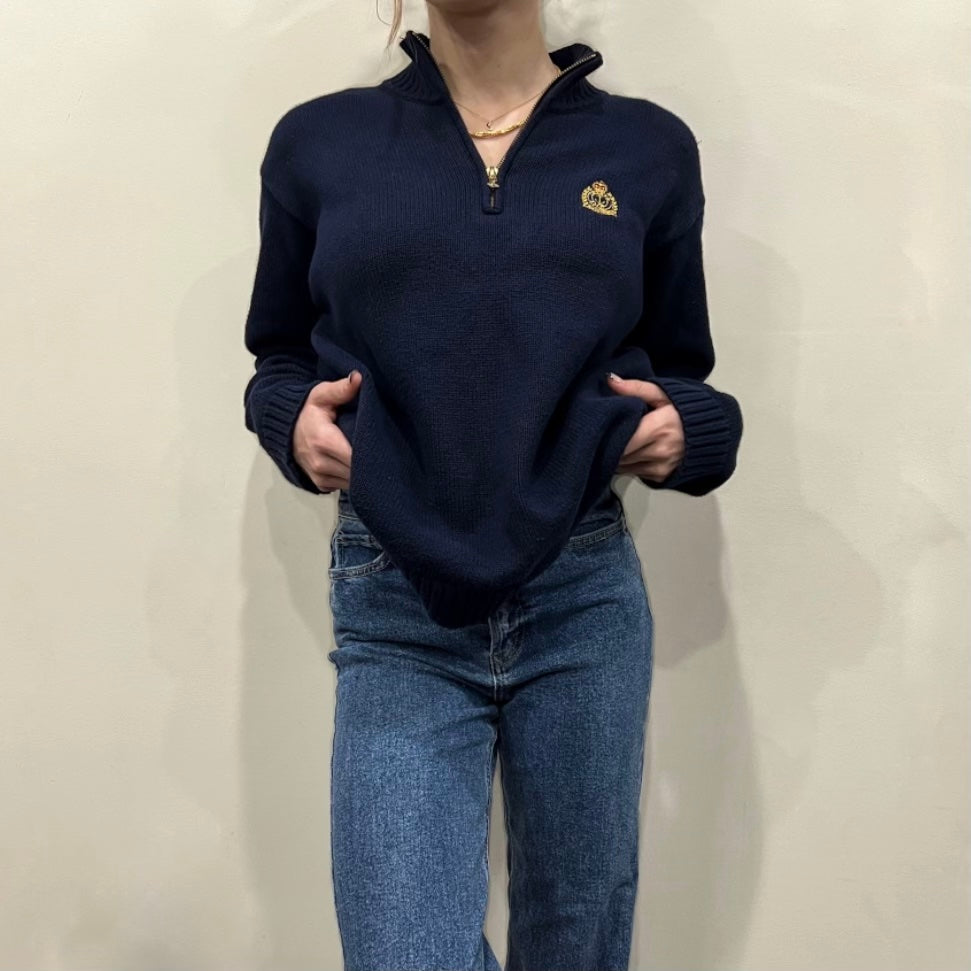 Vintage Ralph Lauren Navy Blue Quarter Zip Pullover