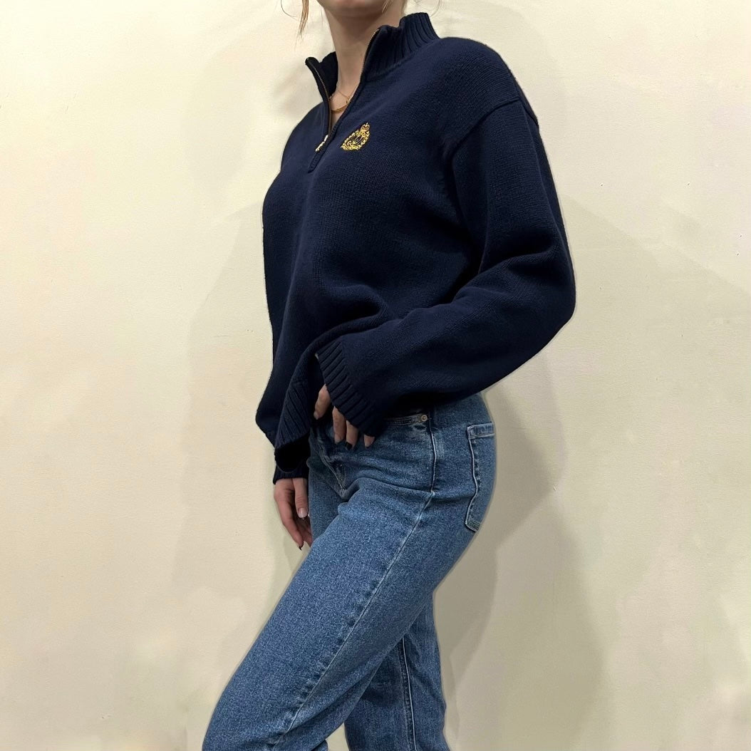 Vintage Ralph Lauren Navy Blue Quarter Zip Pullover